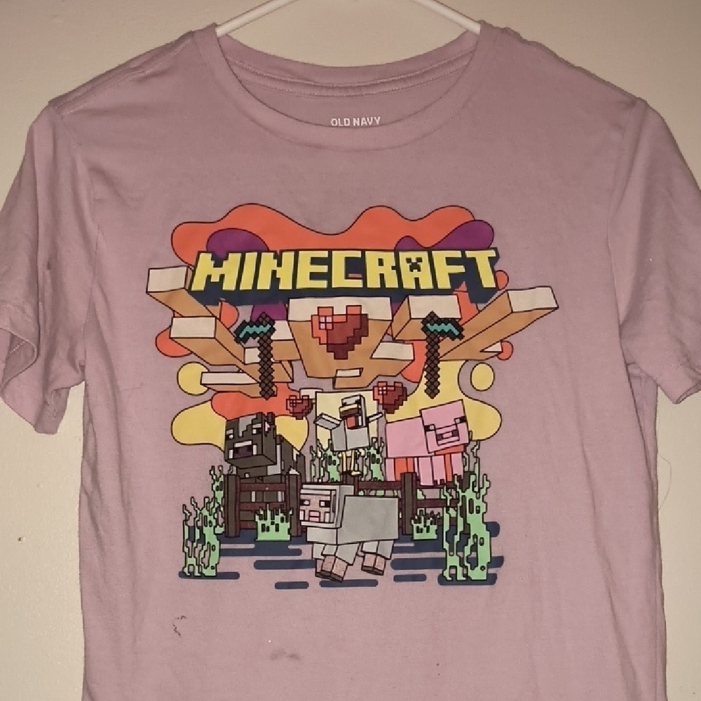 Old Navy Kids Minecraft Graphic T-Shirt - Pink